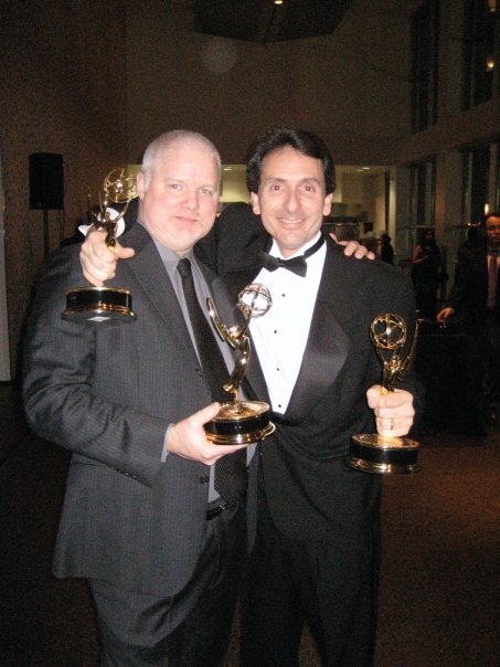 Taking home some Emmy Awards with lighting designer Todd Clark in 2007.