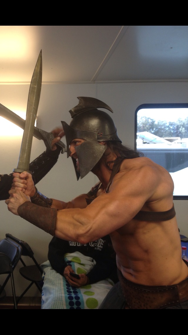 Me on set for the new movie, 300: Rise of an Empire, playing a Greek soldier