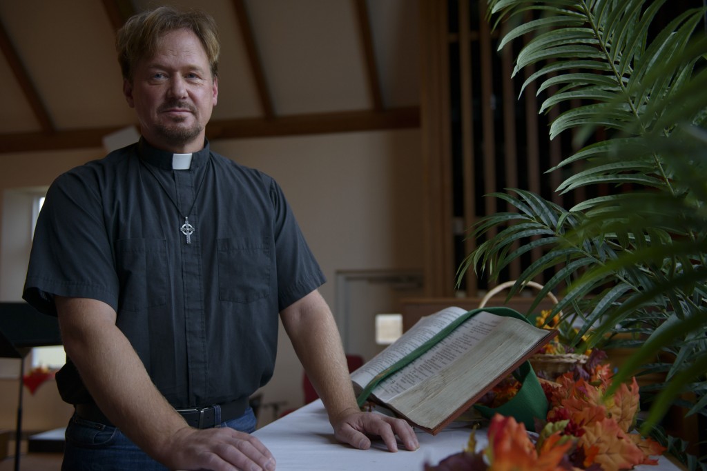 Rev. Frank Schaefer in his sanctuary at Zion Iona U.M. Church in Lebanon county, is facing a church trial on November 18, 2013