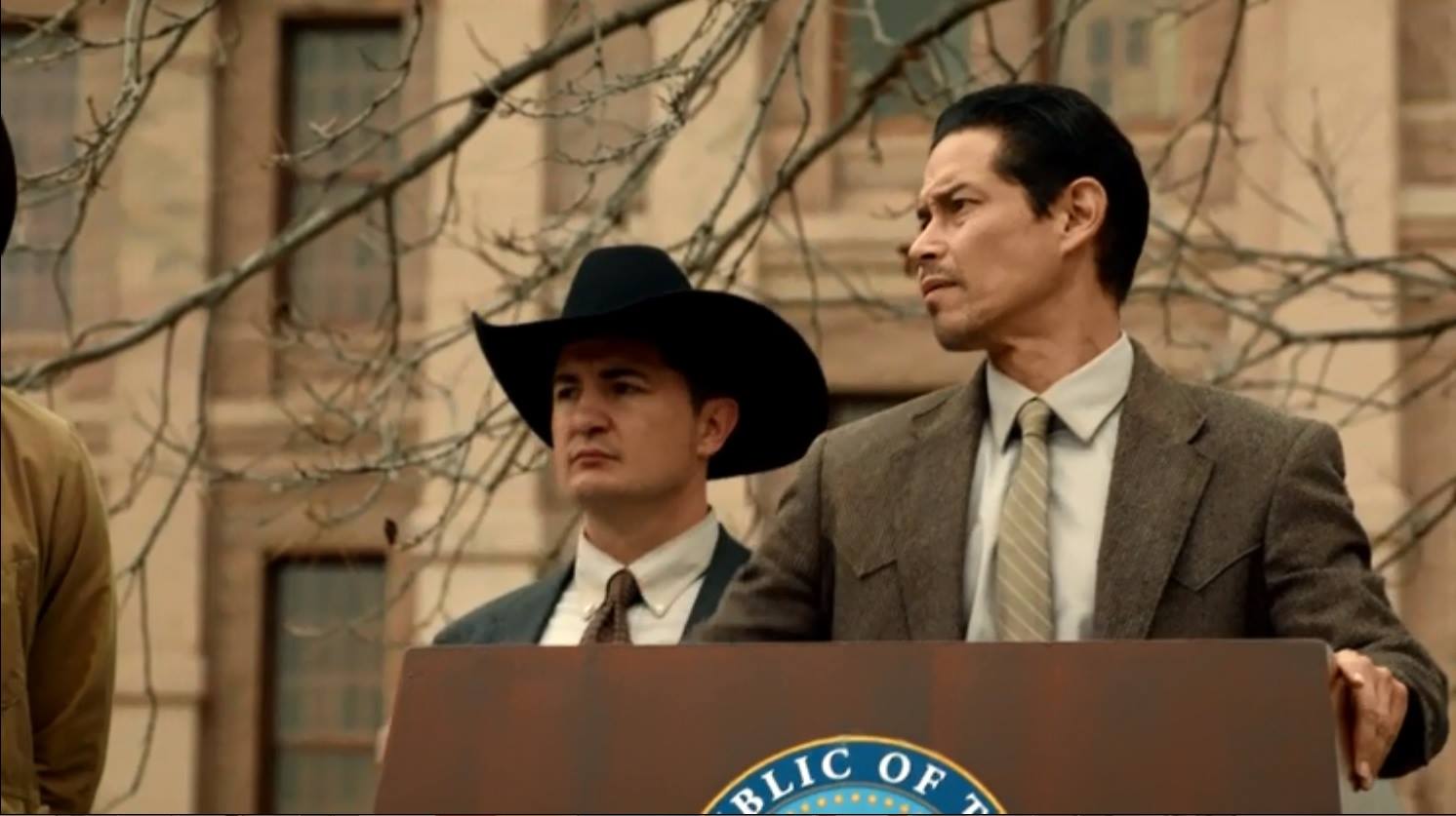 Chad Parma (in cowboy hat) with Anthony Ruivivar.