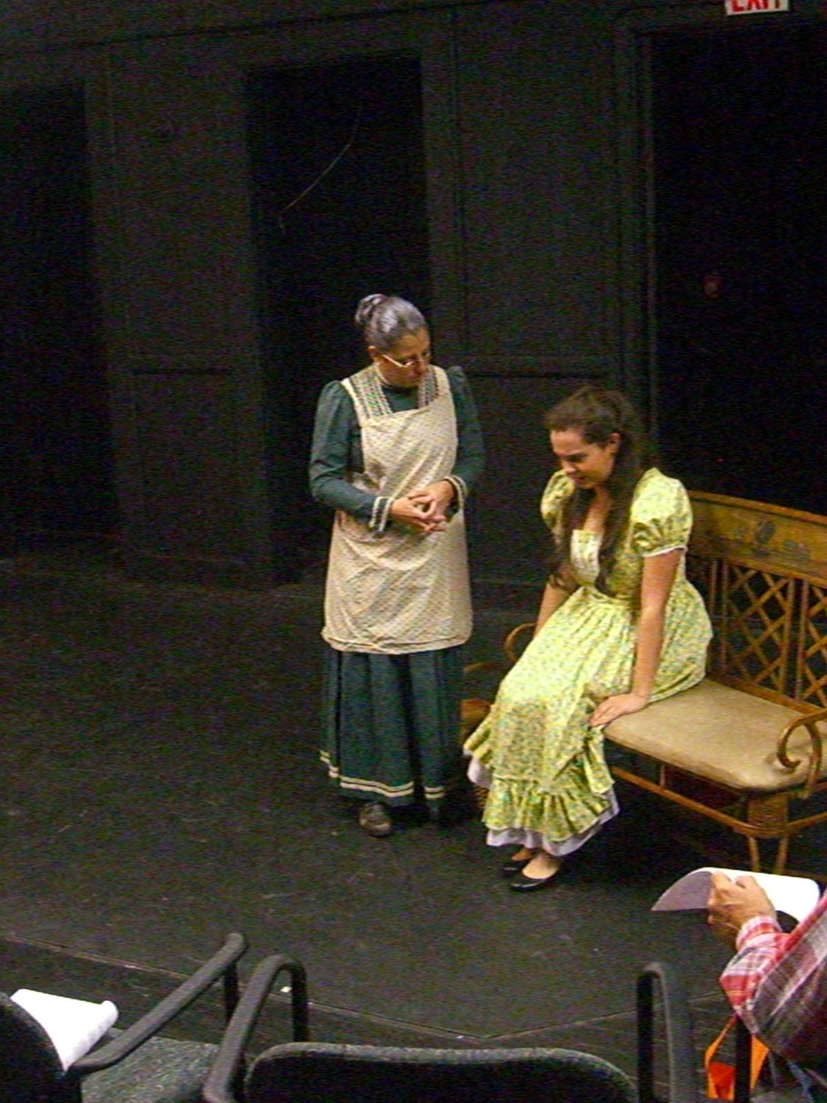 Paula Lauzon as Aunt Eller in Little Theatre of Fall River's Fall, 2013 Production of 'Oklahoma!' with Allison Beauregard
