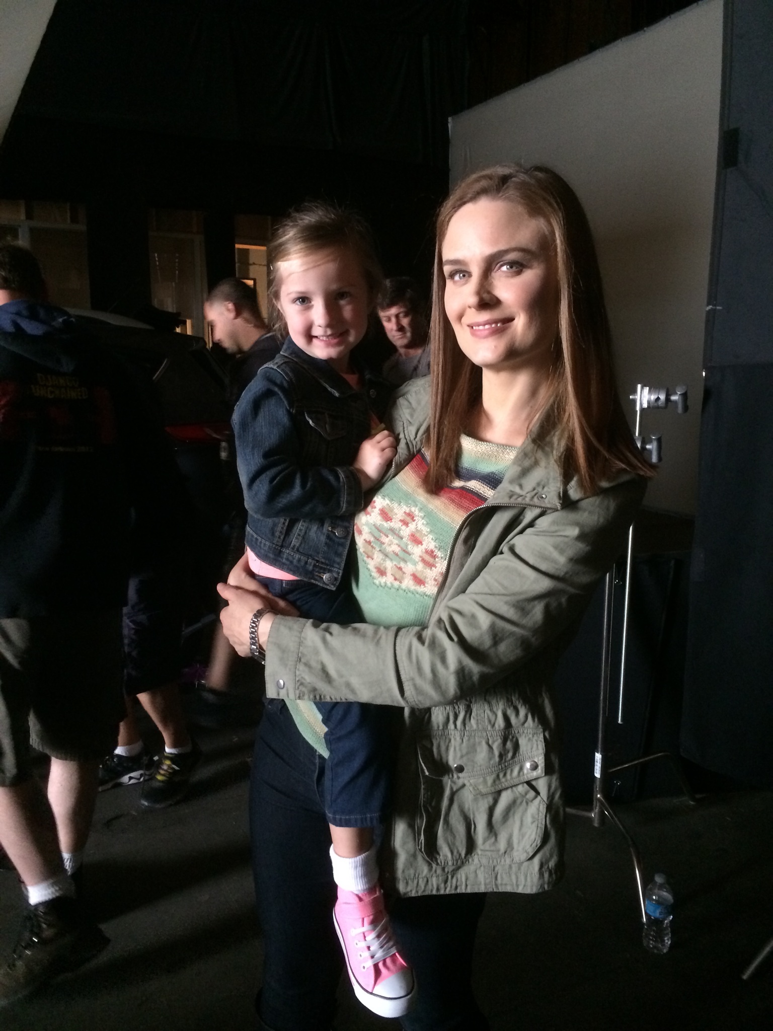 Sunnie with her TV mom Emily Deschanel