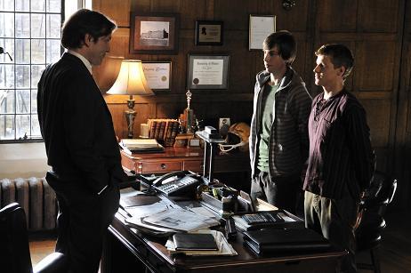 Still of Martin Donovan, Kevin G. Schmidt and Jordan Gavaris in Unnatural History (2010)