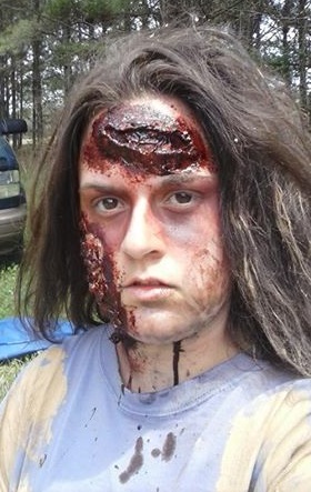 Amber Dawn Fox made up as a Zombie for Fix It In Post