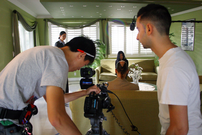 An overview shot behind the scene of the movie House Call, directed by Sevak Ohanian.