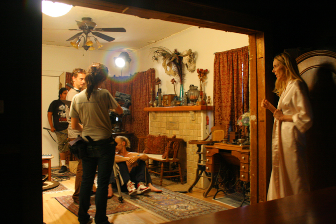 Director/Actor Michael Madison rehearse a scene with Actress Alana Stewart on the movie Delivered.