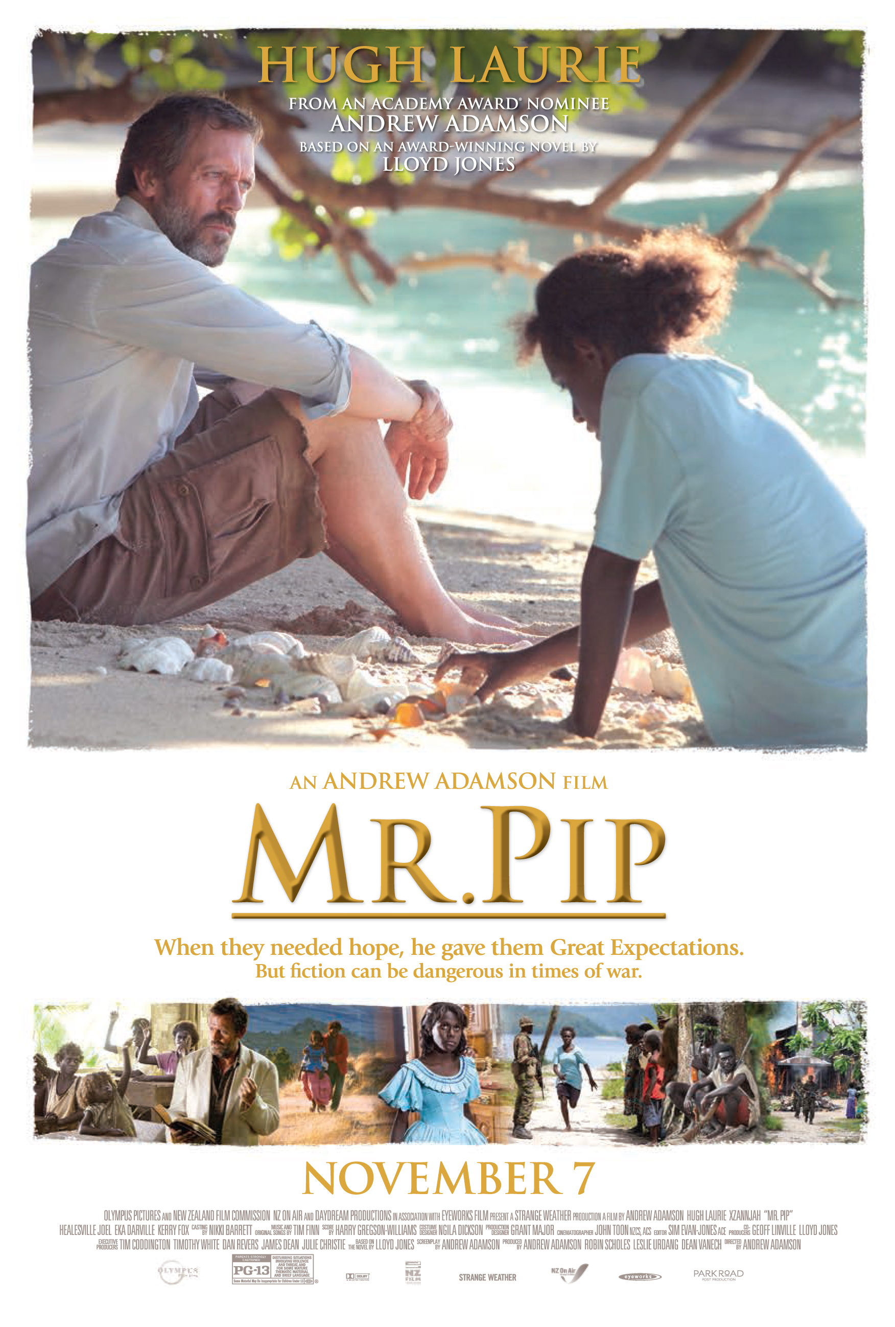 Hugh Laurie, Eka Darville and Xzannjah Matsi in Mr. Pip (2012)