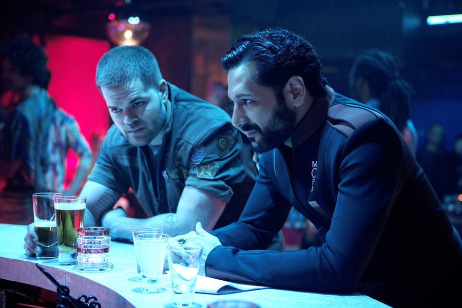 Still of Cas Anvar and Wes Chatham in The Expanse (2015)