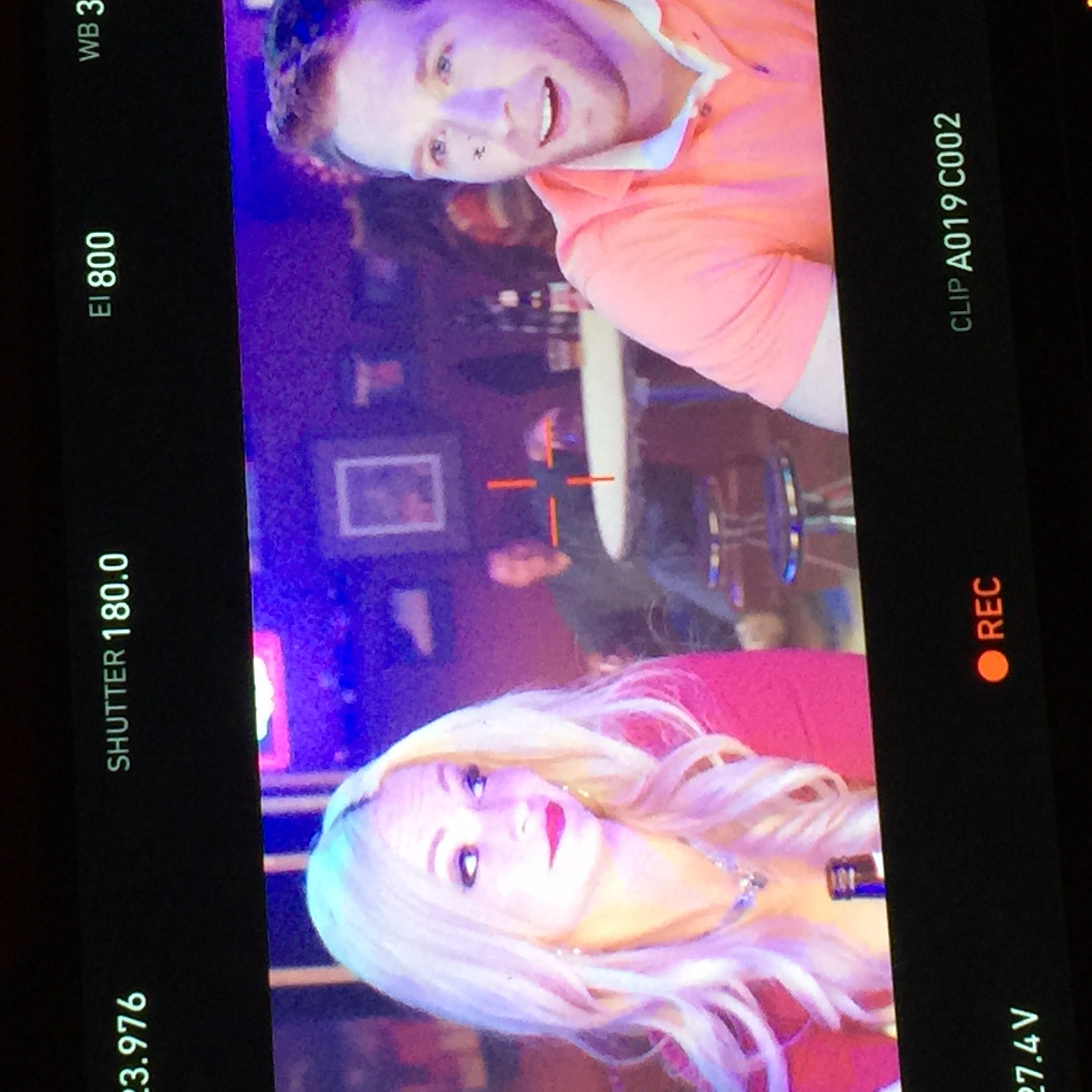 Still of Dade Elza and Mindy Robinson on the set of 