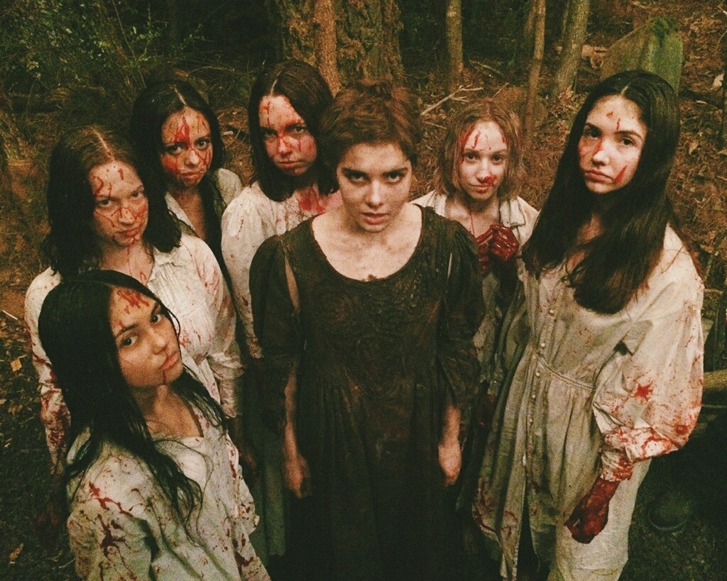 Still shot of Mercy Lewis and her Acolytes in Salem