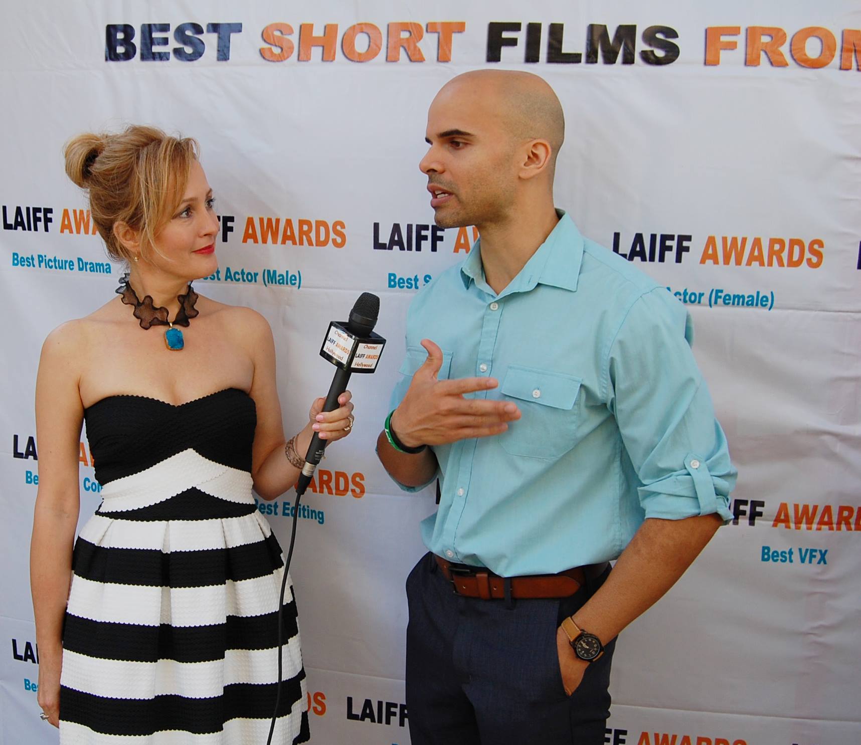 Getting interviewed at the Los Angeles International Film Festival