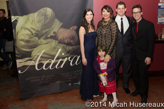 Director of photography Christopher Commons, actress Andrea Fantauzzi, director Bradley J. Lincoln, and director and writer Irene Delmonte with their daughter Amelie Lincoln at the screening of Adira.