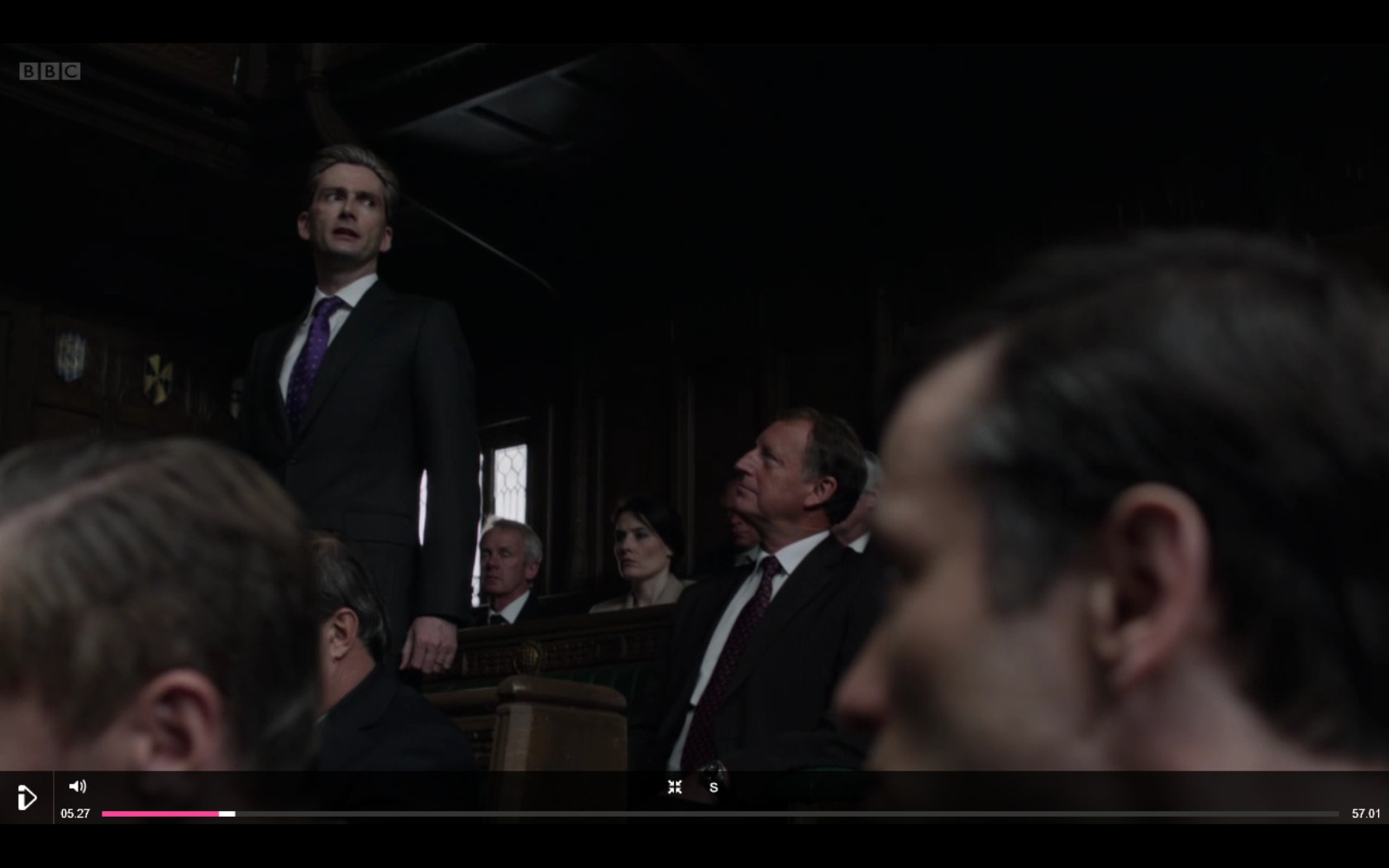 Screen shot from The Politician's Husband with David Tennant.