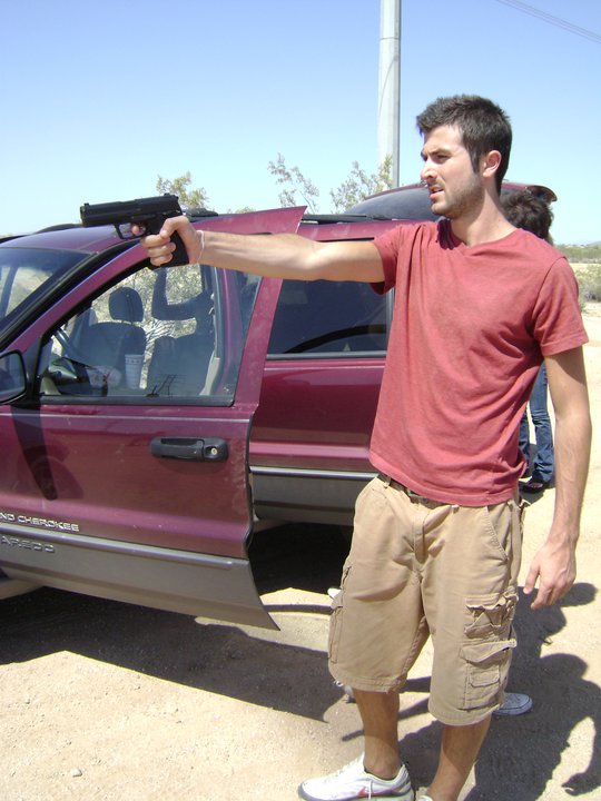 Still of Chris English on set of The Long Road