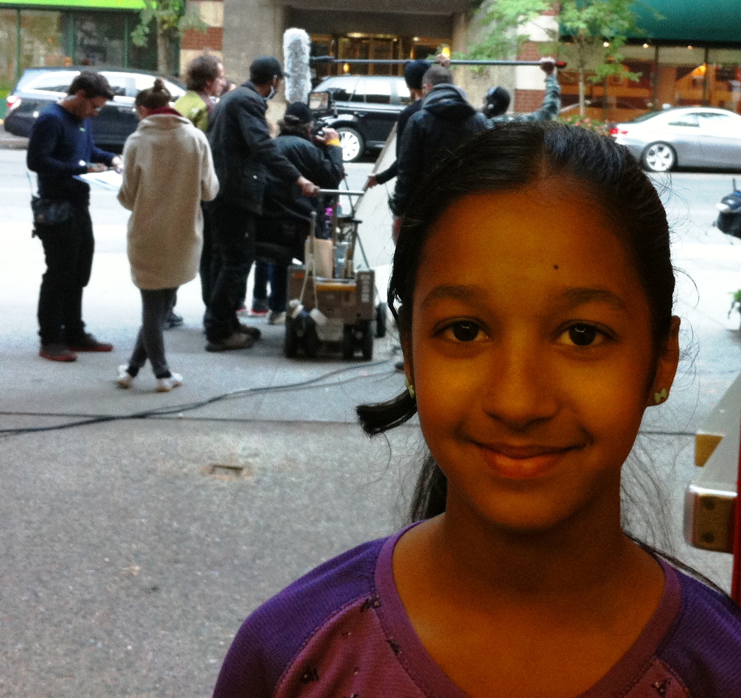 Chetna on set of feature film 'Kid Witness' as school child, starring Academy Award winner Susan Sarandon.