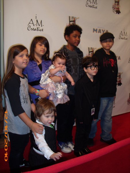 Jorden Polar on the red carpet at the ISFMA as part of the I AM Creative Kids crew, with the rest of the crew...he's also related to them!