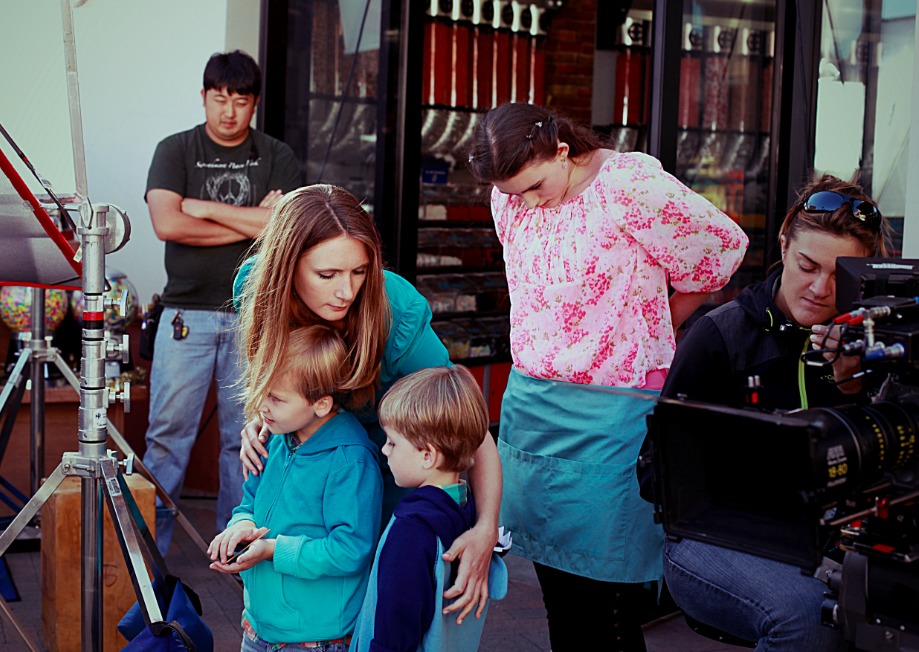 Working on the set of The Bandit Hound under the direction of Michelle Danner