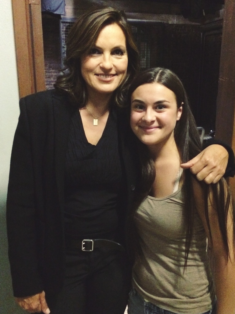 Mariska Hargitay and Gracemarie Loretta on set of Law & Order: Special Victims Unit.