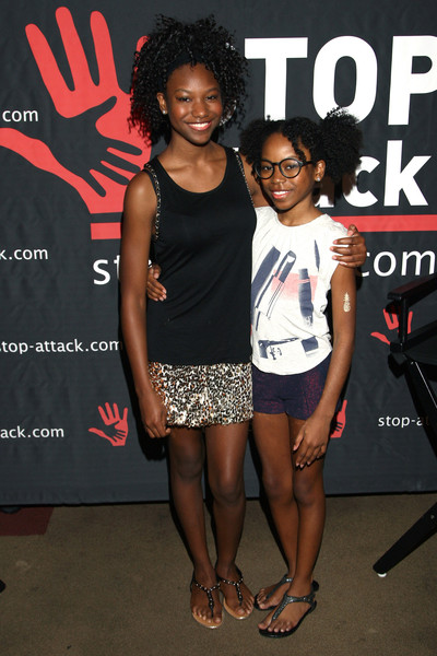 Actresses Reiya Downs and Riele Downs attend the GBK & Stop Attack Pre Kids Choice Gift Lounge at The Redbury Hotel on March 26, 2015 in Hollywood, California.