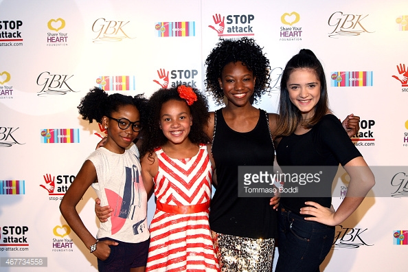 Actresses Riele Downs (Henry Danger), Jillian Estell (Black or White), Reiya Downs (Degrassi) and Luna Blaise (Fresh Off the Boat)attend the GBK and Stop Attack Pre-Kids Choice Gift Lounge at the Redbury Hotel on March 26, 2015 in Hollywood, CA.
