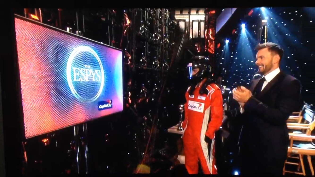 Joshua Tyler Kelly in the opening skit of the 2015 ESPYs with John McHale