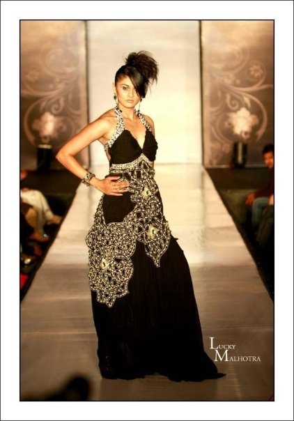 As a celebrity show stopper on runway.
