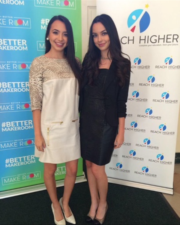 Veronica Merrell and Vanessa Merrell at a White House event for the First Lady's Reach Higher Initiative 