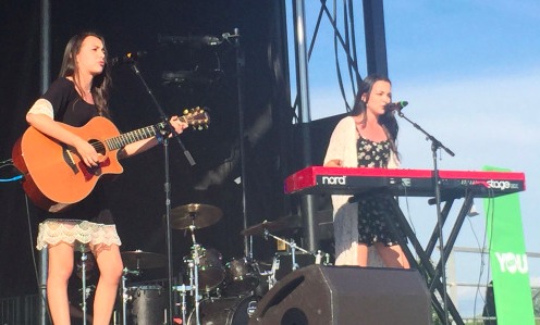 Veronica Merrell and Vanessa Merrell performing at DigiFest New York (2015)