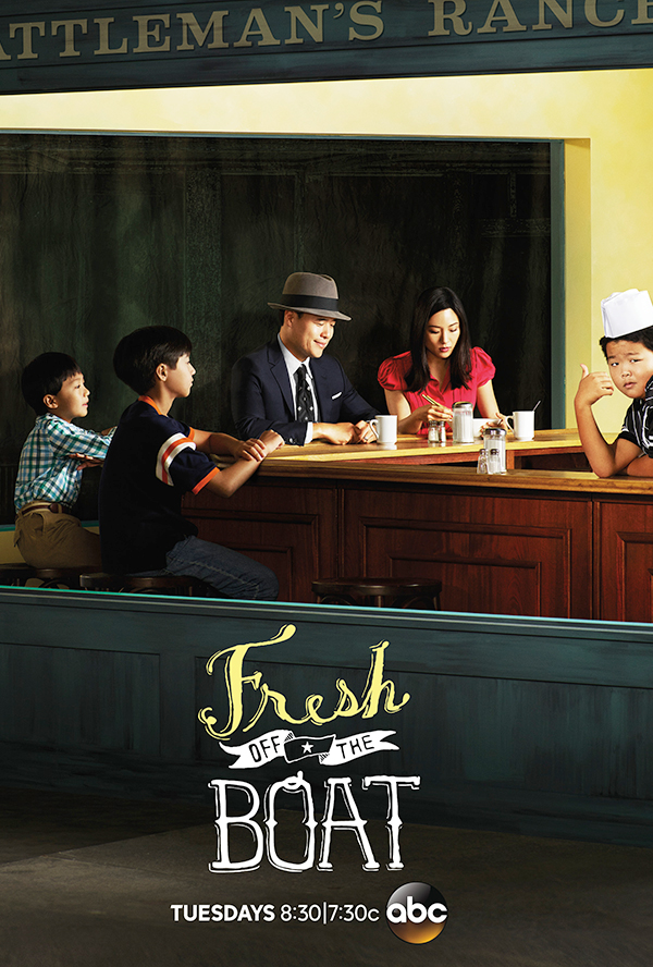 Lucille Soong, Randall Park, Constance Wu, Forrest Wheeler, Ian Chen and Hudson Yang in Fresh Off the Boat (2015)