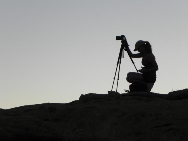 Shooting in Chaco Canyon.