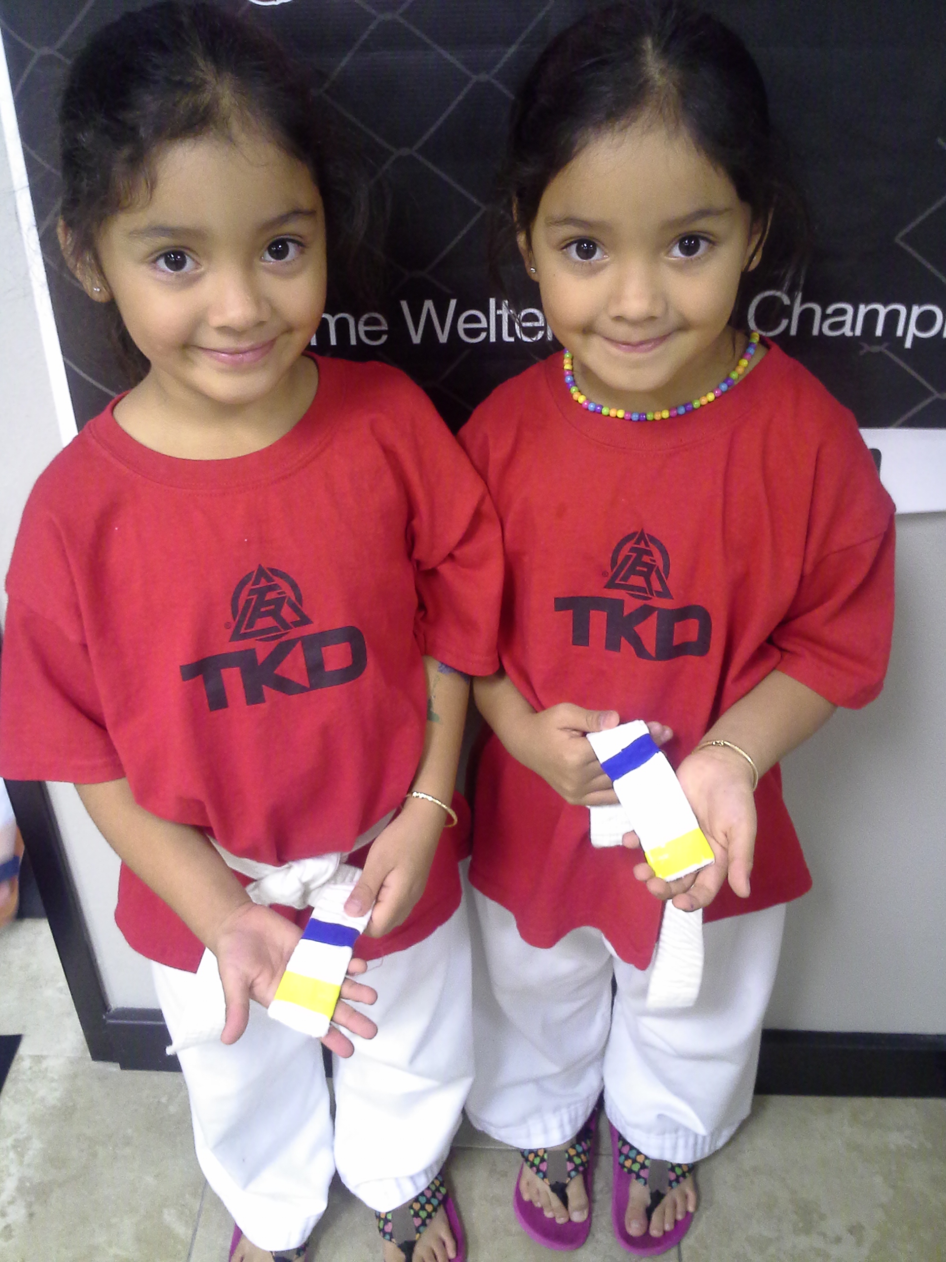 Lavena & Nalena at Tae Kwon Do practice