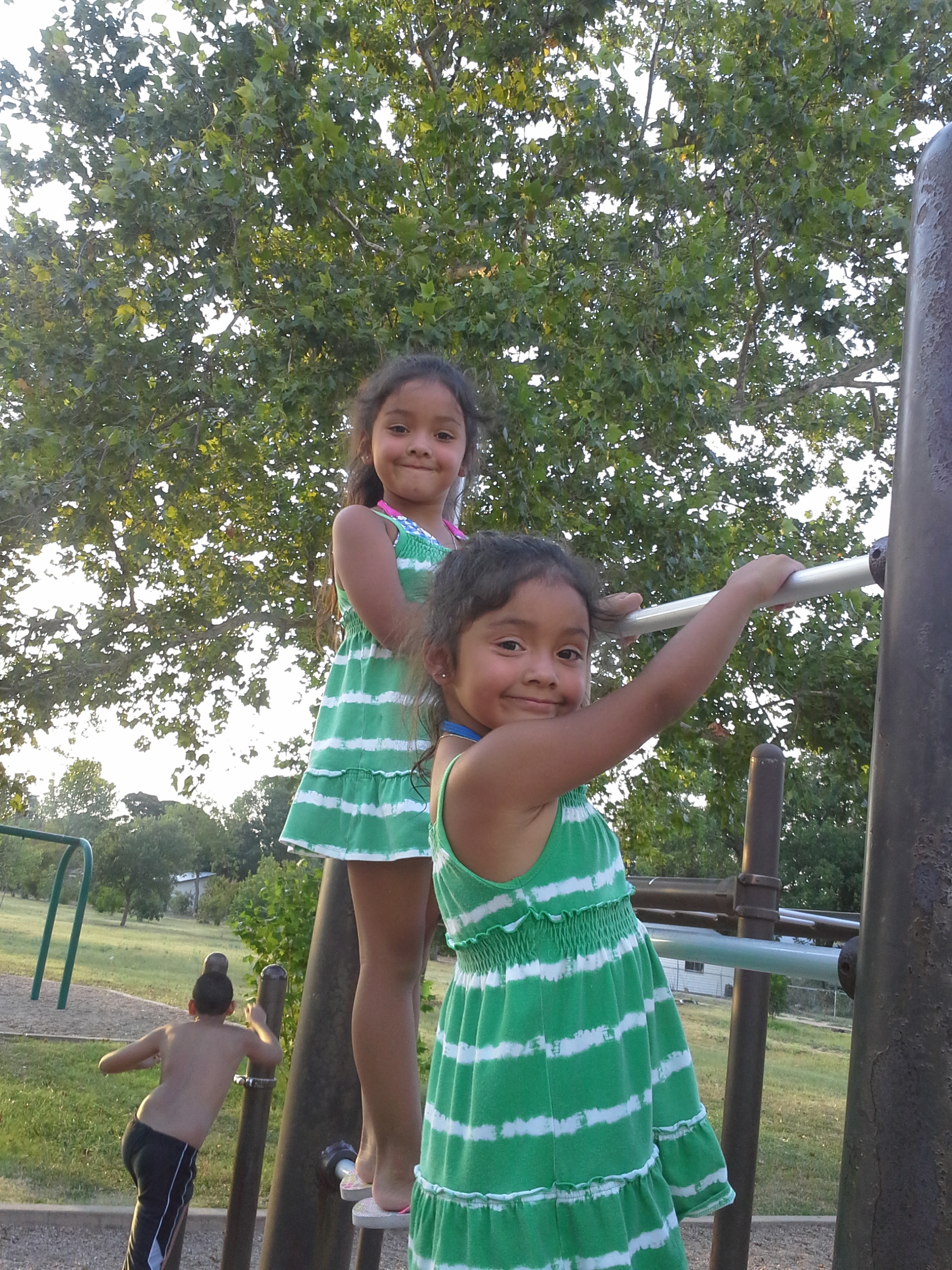 Nalena & Lavena playing at the park