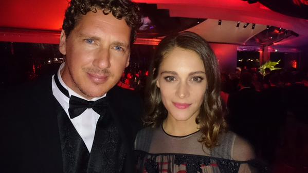 Cannes after party for The Lobster premiere with Ariane Labed.