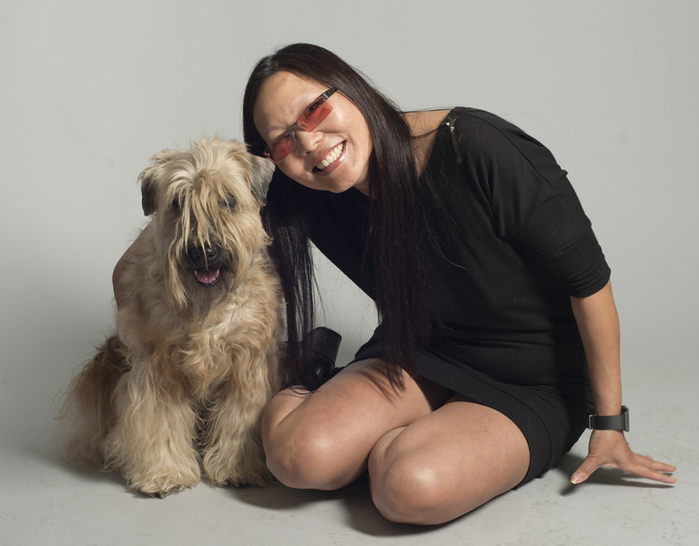 Joyce Chow poses for Portraits For Pooches on March 30, 2014 in Beverly Hills, California.
