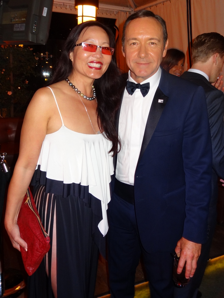 Joyce Chow with Kevin Spacey at the Netflix Emmy Party at The London West Hollywood on September 22, 2013.