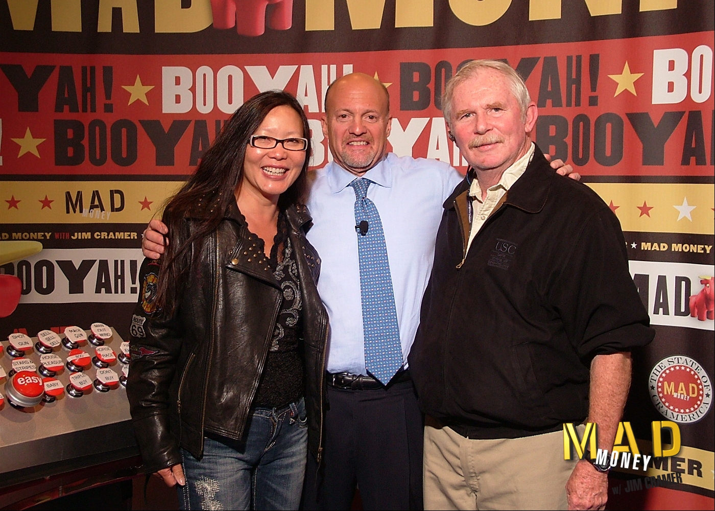 Joyce Chow, Jim Cramer and William Hoehne Jr. at The Cable Show 2010 party at Universal Studios,Universal City, CA