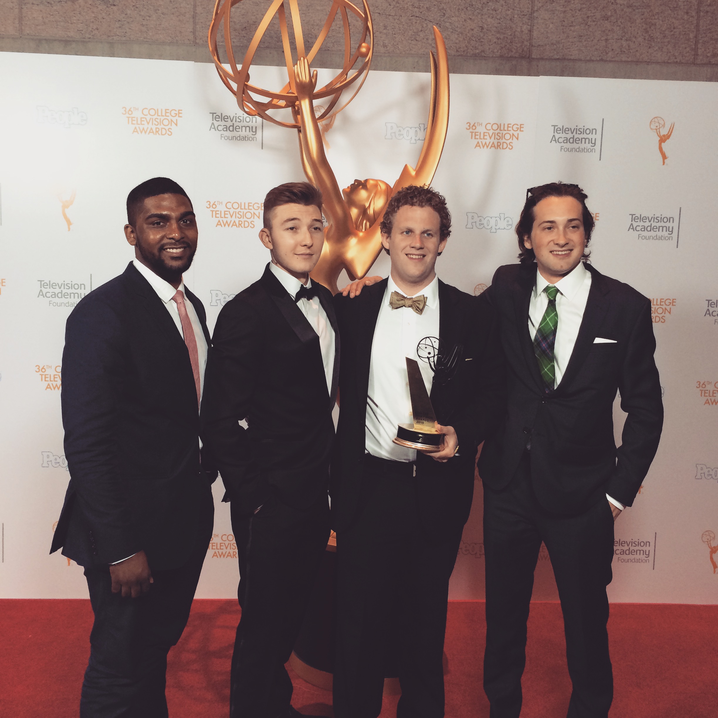 Jeffrey Matos, Stephen Gemmiti, Walker Ward, and Tripp Aquadro at the 36th Annual College Television Awards.