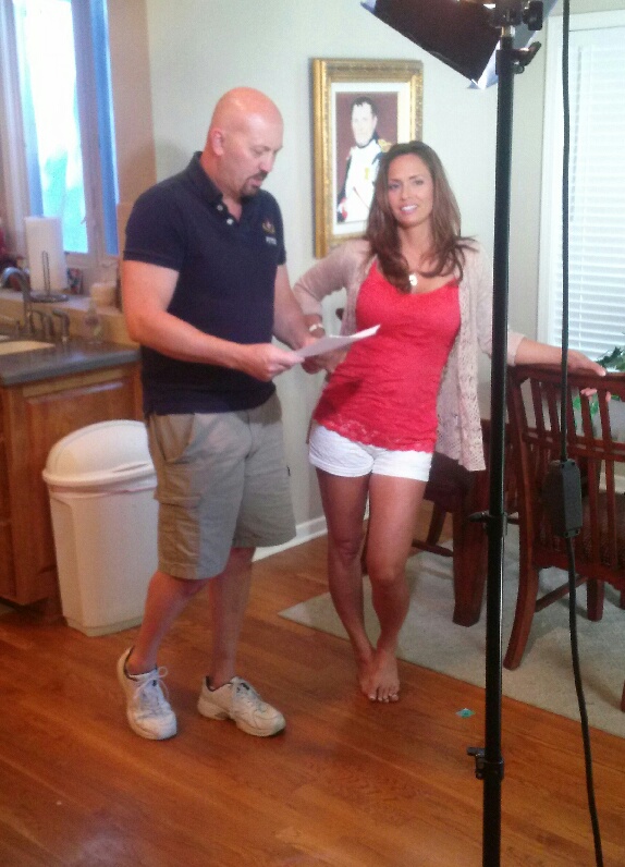 Jim Russell Director and Melissa Steele on set of movie Normandy Is My Name