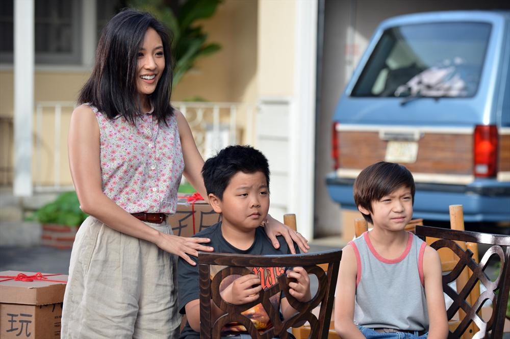 Still of Constance Wu, Forrest Wheeler and Hudson Yang in Fresh Off the Boat (2015)