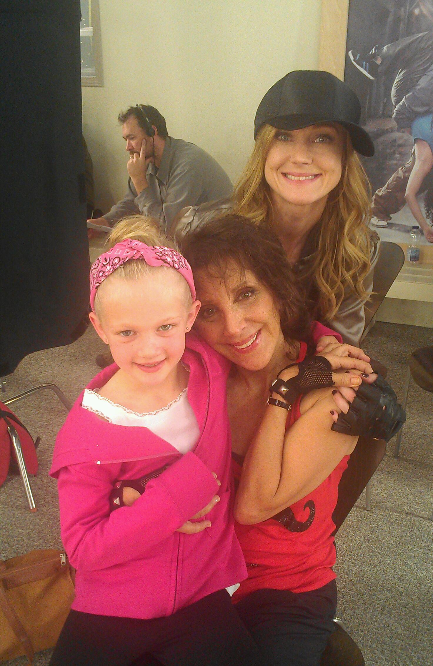Working The Engles. Sarah on set with Andrea Martin and Azura Skye.