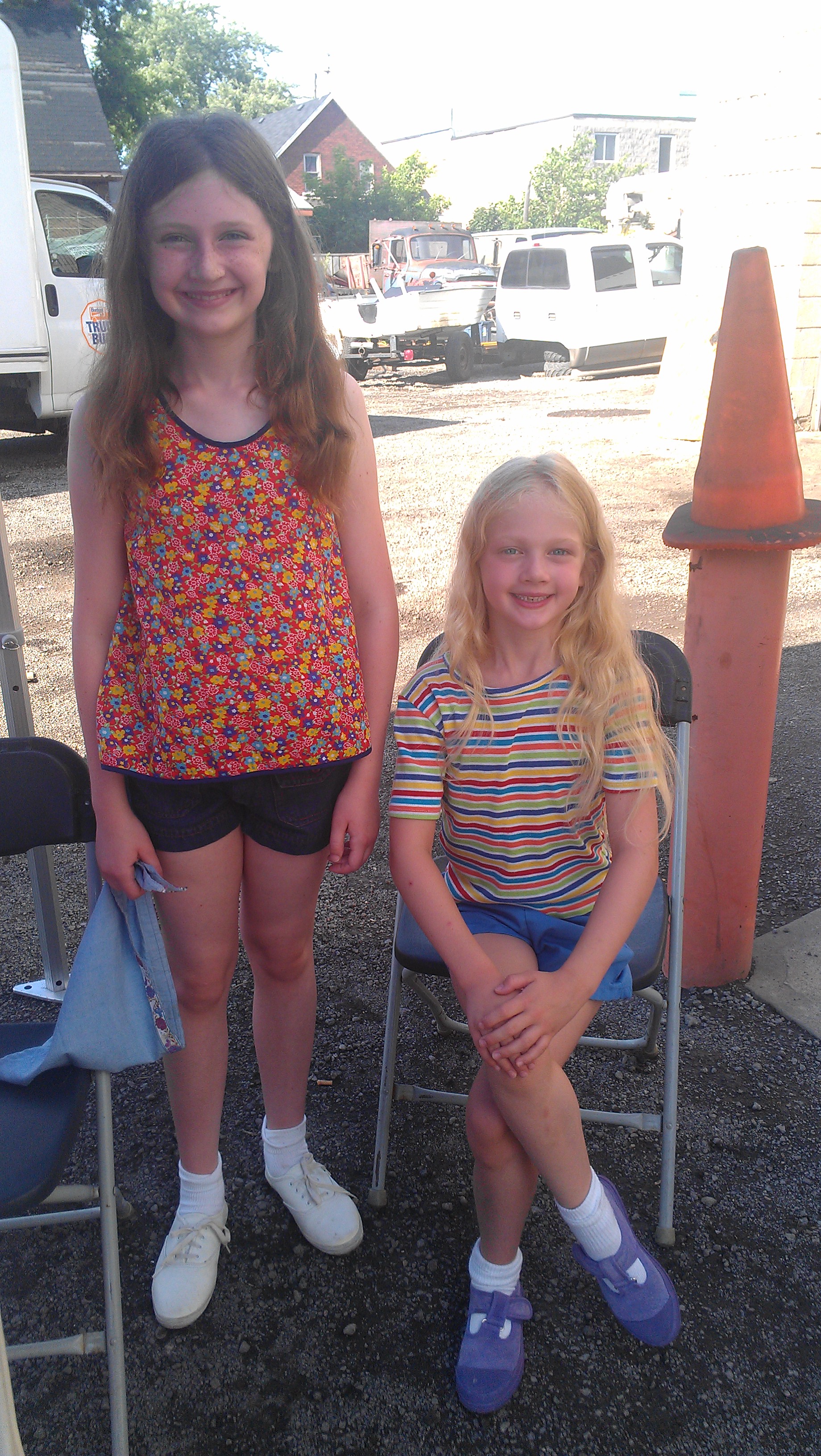 Sarah and Alicia Abbott ready to shoot Canadian Tire commercial