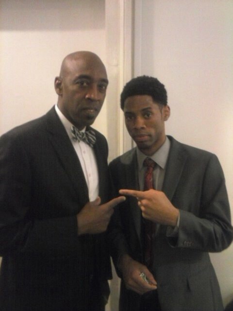 Alphonso McAuley and John Henry on set of Cat Run 2