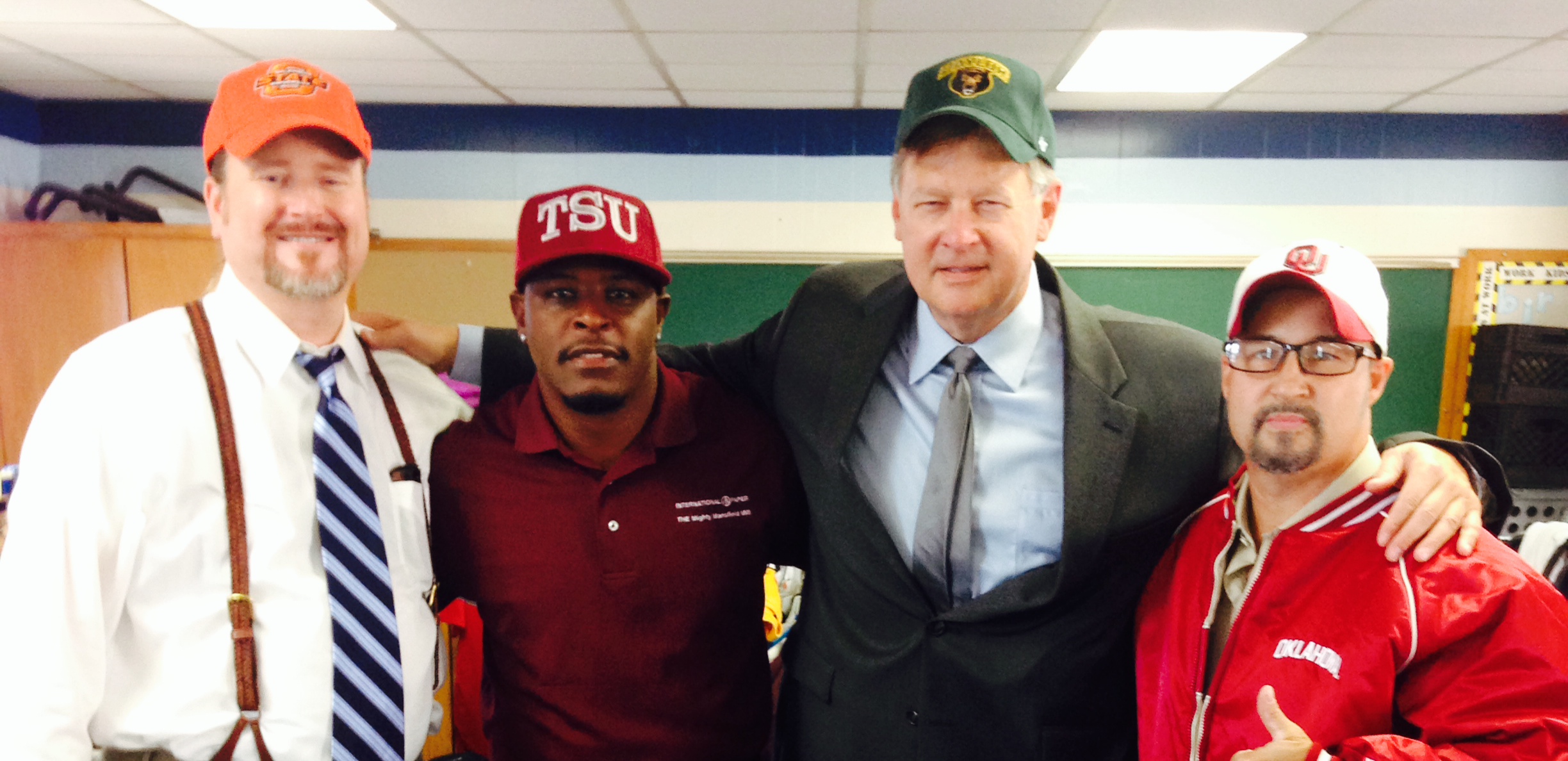 Four College recruiters at Carter High.