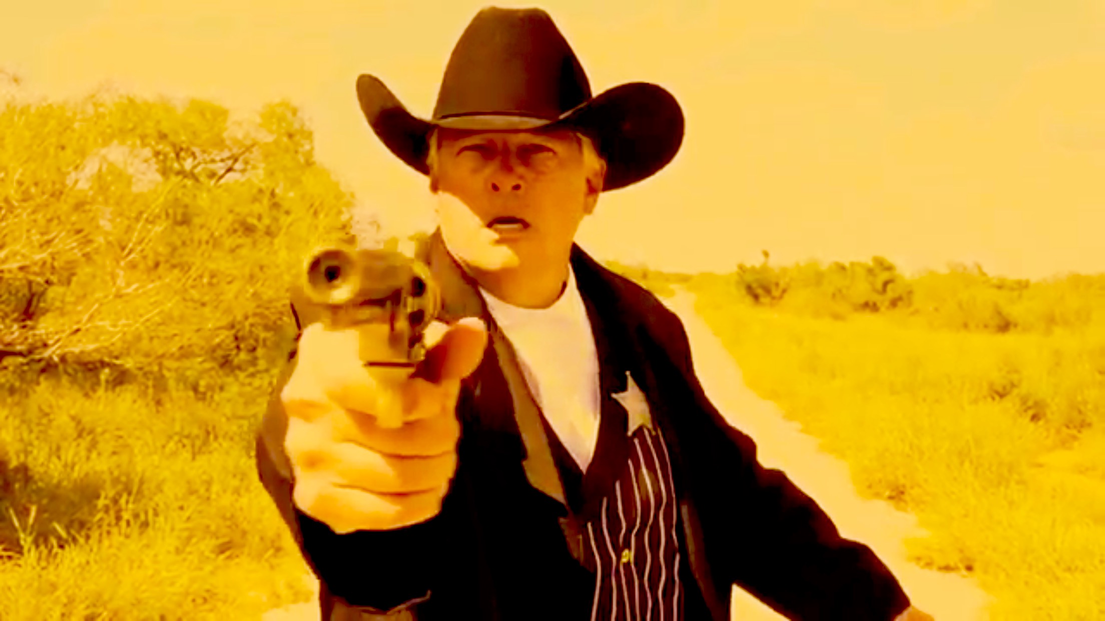 J. Alan Nelson as the corrupt sheriff in the spaghetti western Blood Badge.