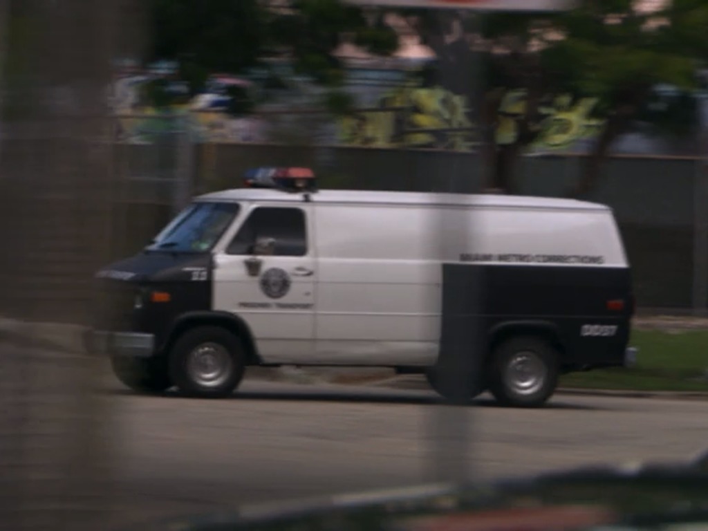 Jeff Hersh drving the police van