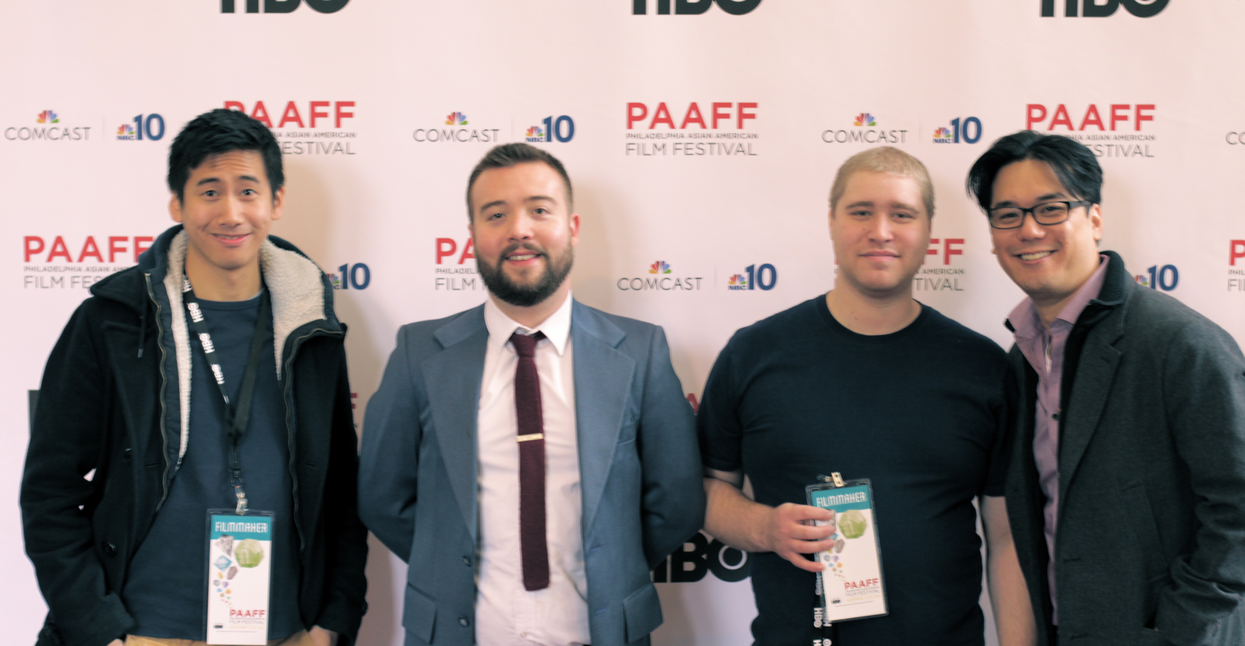 Tim Liu, Rob Buscher, Mike Kelly and Patrick Chen at the Philadelphia Asian American Film Festival (2014)