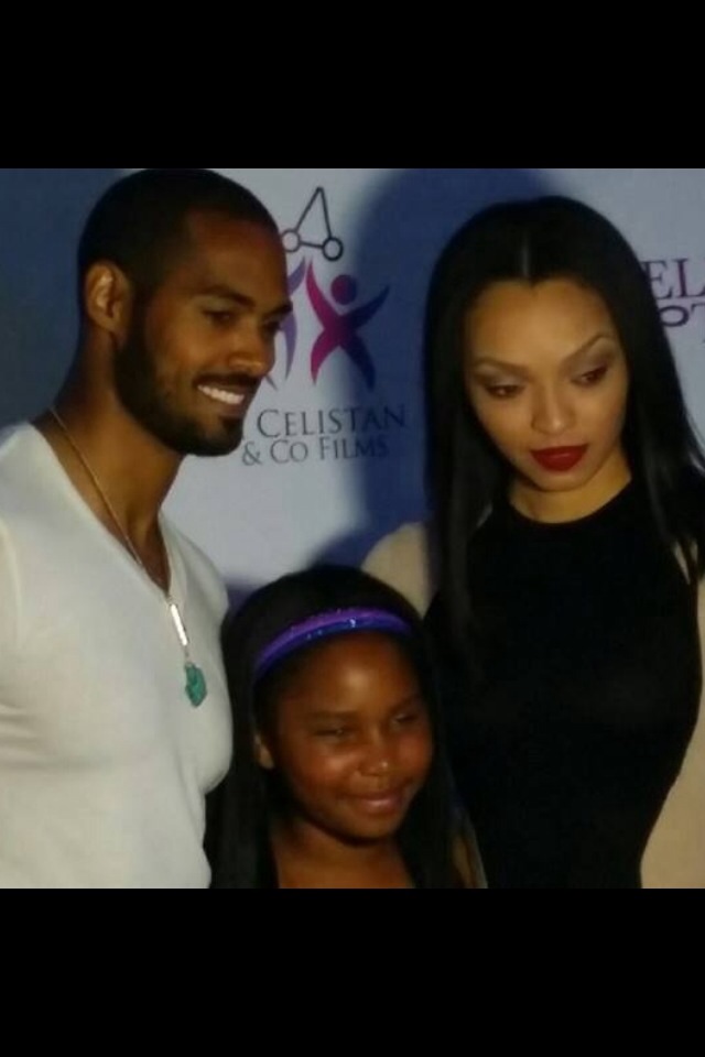 Desirae Whitfield with her onscreen parents(Lamon Archey and Shayla Hale) for the screening of The B Word.