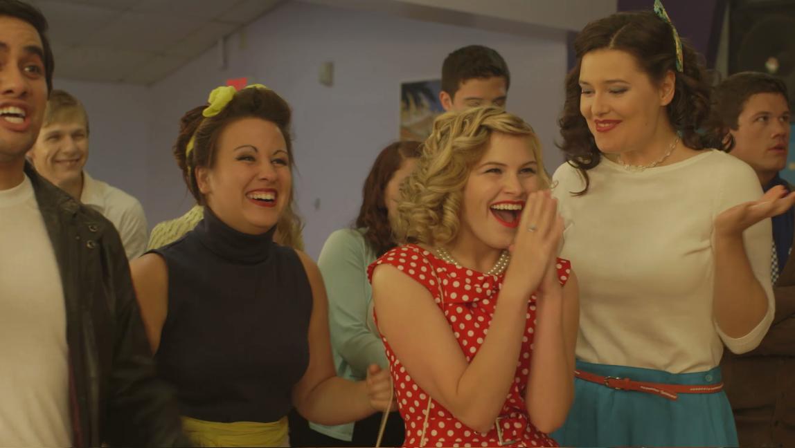 Still of Blake McGinnis, Jessica Brooke Touchstone, Elyse Kelly, Lynde Schwarts and Evan Bier in The Golden Year