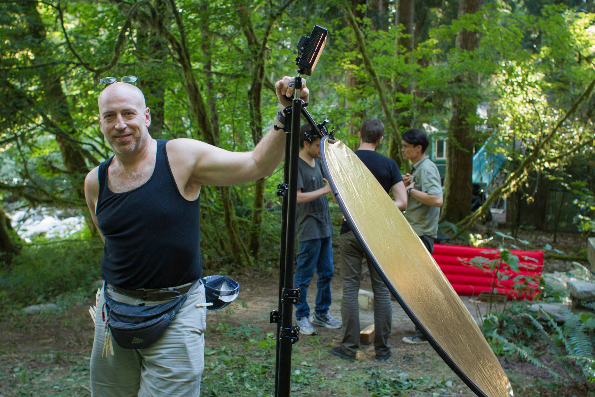 Gaffer on Connection while filming in Marblemount Washington.