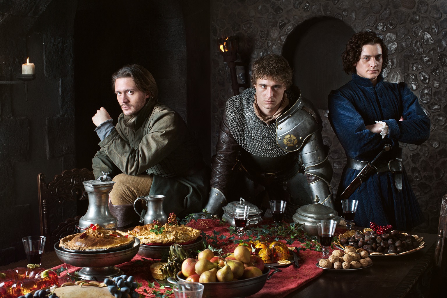 Still of Max Irons, David Oakes and Aneurin Barnard in The White Queen (2013)
